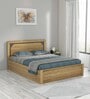 Kosmo Roma Queen Size bed in Classic Oak Finish with Hydraulic Storage
