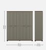 Kosmo Sahara 4 Door Wardrobe In Stone Grey Modern Ash Finish With Drawer & Locker