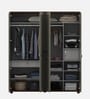 Kosmo Sahara 4 Door Wardrobe In Stone Grey Modern Ash Finish With Drawer & Locker