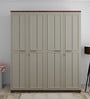 Kosmo Sahara 4 Door Wardrobe In Stone Grey Modern Ash Finish With Drawer & Locker