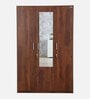 Kosmo Value 3 Door Wardrobe in Sheesham Woodpore Finish with Mirror & Drawer