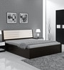 Kosmo Viva Queen Size Bed In Natural Wenge Finish with Box & Hydraulic Storage