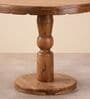 Kovil 4 Seater Solid Acacia Wood Round Dining Table Set With Teak Chairs In Natural Finish Kovil 4 Seater Solid Acacia Wood Round Dining Table Set With Teak Chairs In Natural Finish