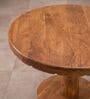 Kovil 4 Seater Solid Acacia Wood Round Dining Table Set With Teak Chairs In Natural Finish Kovil 4 Seater Solid Acacia Wood Round Dining Table Set With Teak Chairs In Natural Finish