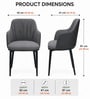Kovin Fabric Dining Chair With Metal Legs In Grey Colour Kovin Fabric Dining Chair With Metal Legs In Grey Colour