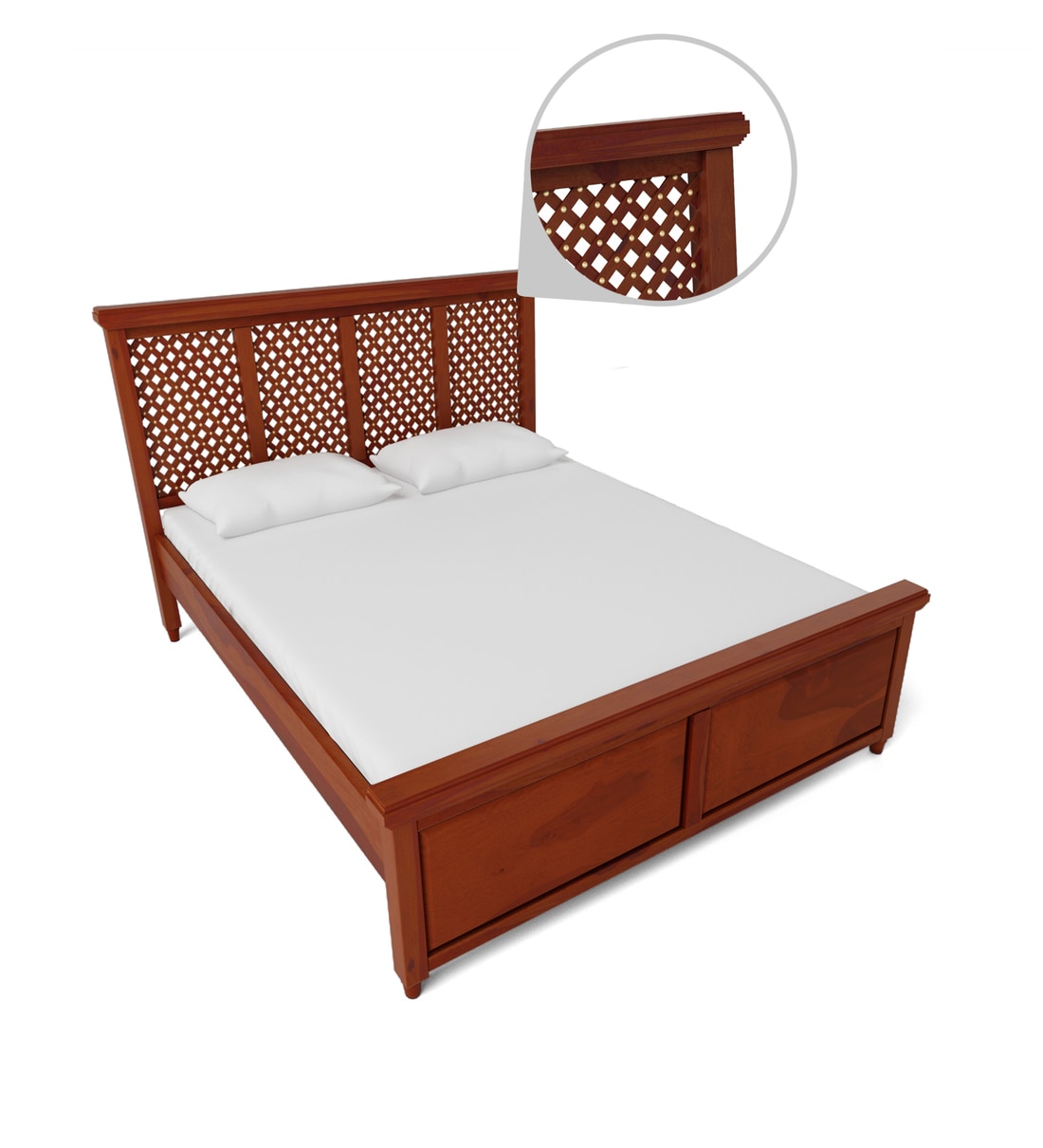 Buy Krisa Solid Wood King Size Bed In Honey Oak Finish By Mudramark