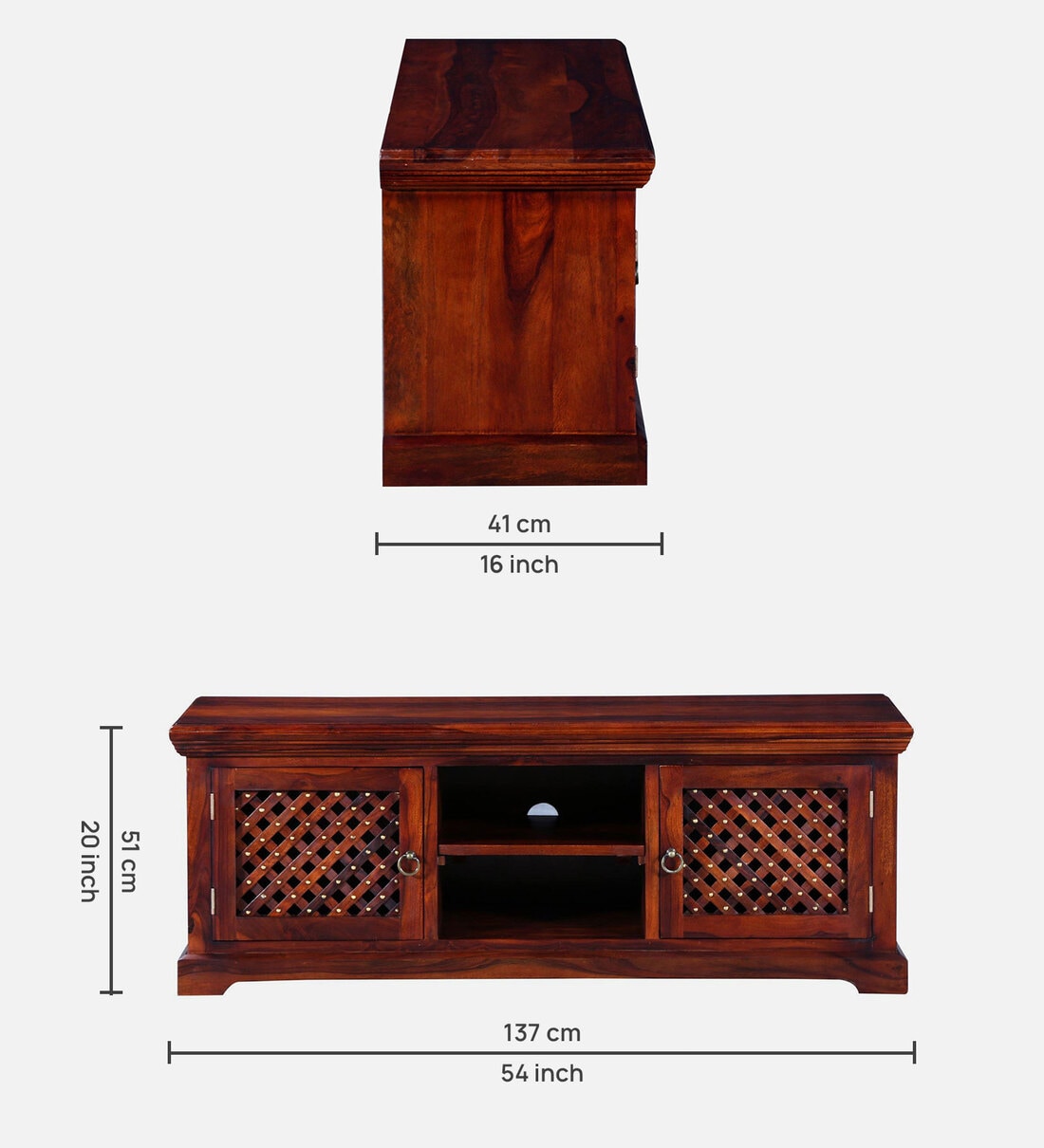 Buy Krisa Solid Wood TV Console for TVs up to 50\ In Honey Oak Finish