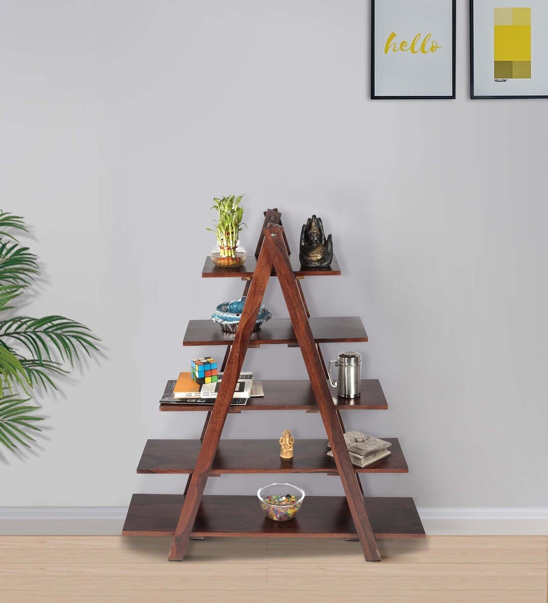 Buy Avina Book Shelves in Walnut Finish by Ikiriya Online