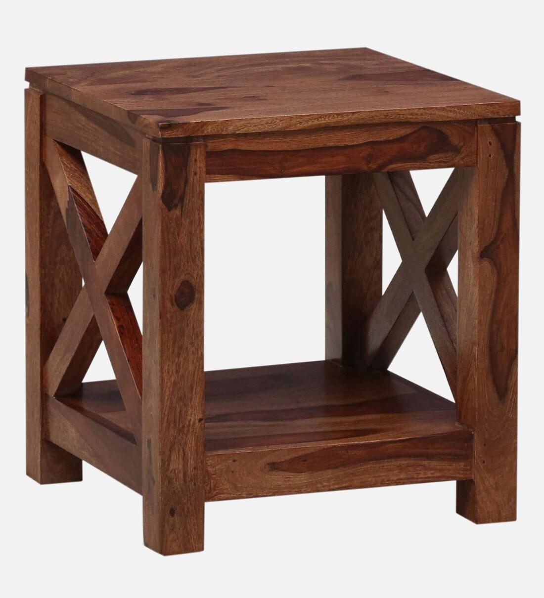 Buy Kryss Sheesham Wood End Table In Rustic Teak Finish By Woodsworth
