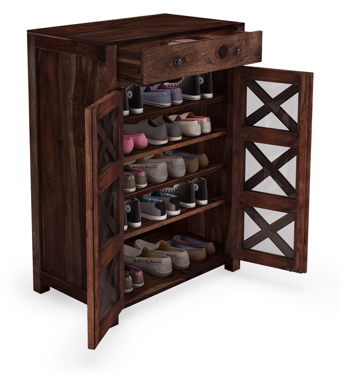 Buy Kryss Solid Wood Shoe In Provincial Teak Finish By