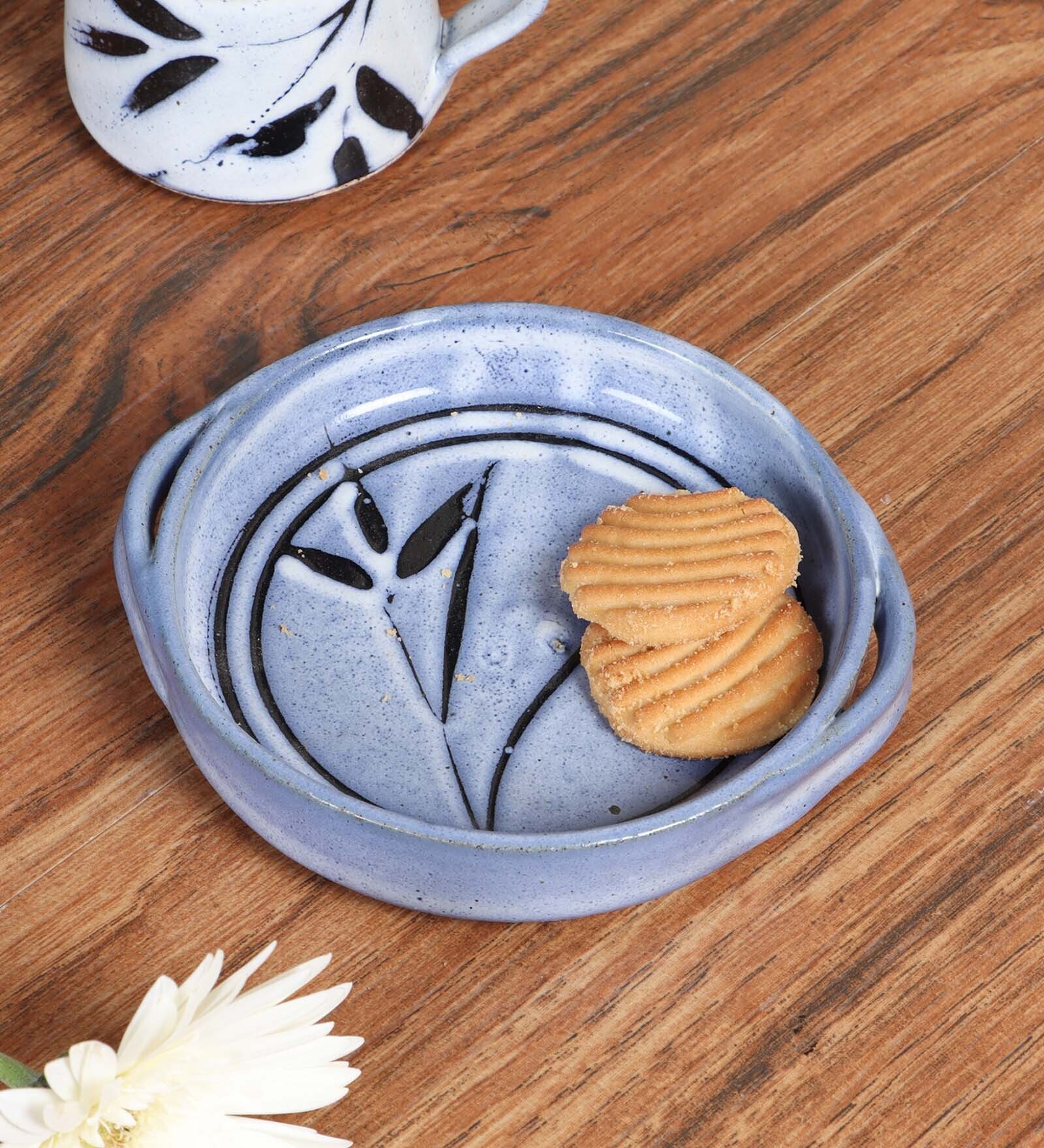 Buy Krian Round Blue 6 Inch Ceramic Appetizer Platter at 41 OFF by