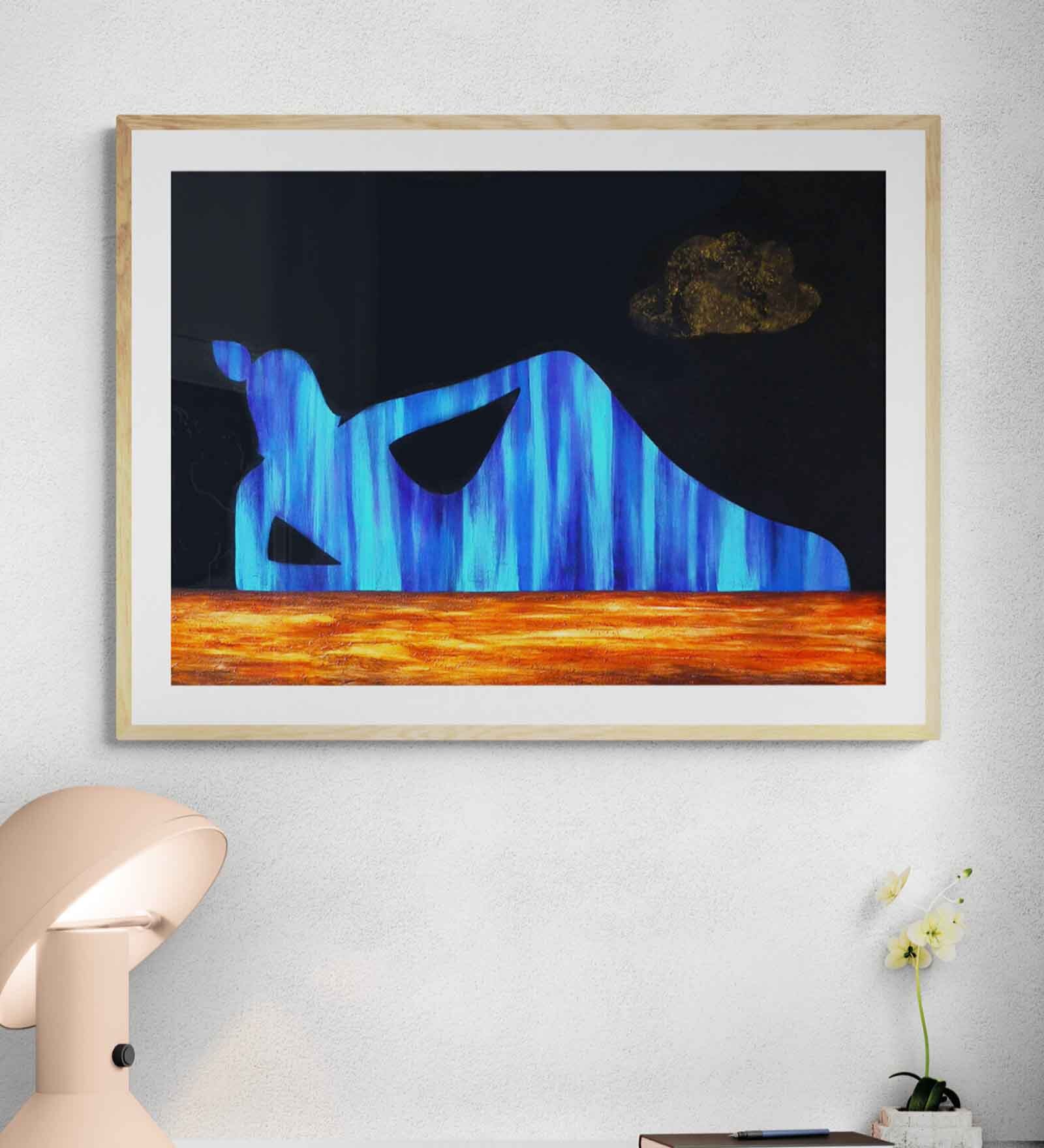 Krishna  Handmade Acrylic Paint On Canvas Unframed