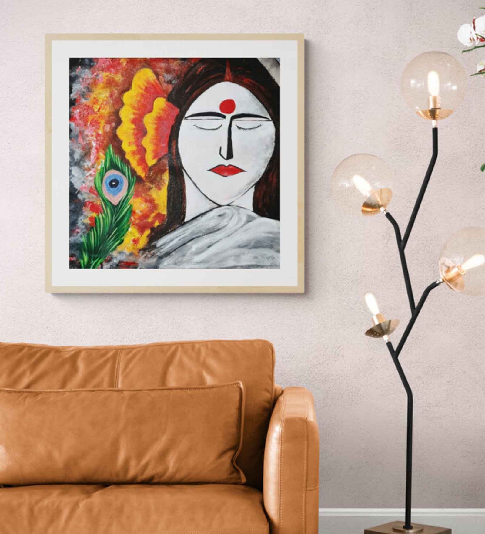 Krishna Ki Diwani Handmade Acrylic Paint On Canvas Unframed