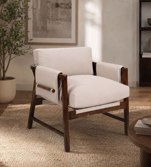 Kram Plush Armchair In Beige Color