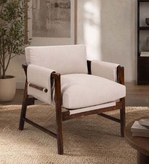 Kram Plush Armchair In Beige Color