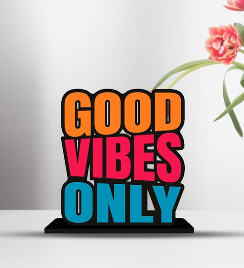 Good Vibes Only Wooden Quote Sign