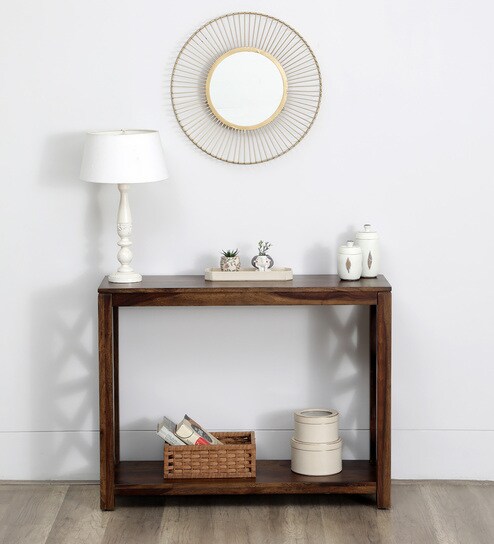 Kryss Sheesham Wood Console Table in Scratch Resistant Provincial Teak Finish