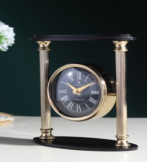 Gold Krythos Pillar Table Clock