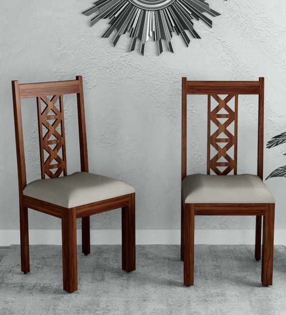 Buy Kryss Solid Wood Dining Chair Set Of 2 In Provincial Teak Finish Woodsworth By Pepperfry Online Uphlostered Side Dining Chairs Dining Furniture Pepperfry Product