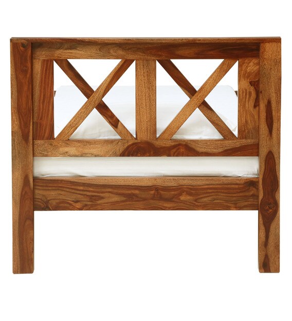 Buy Kryss Solid Wood Single Bed in Rustic Teak Finish Woodsworth By