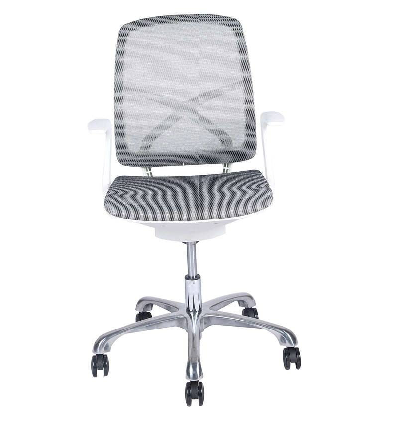 Buy Kriss Kross Ergonomic Chair in White Colour By Misuraa Online Mid