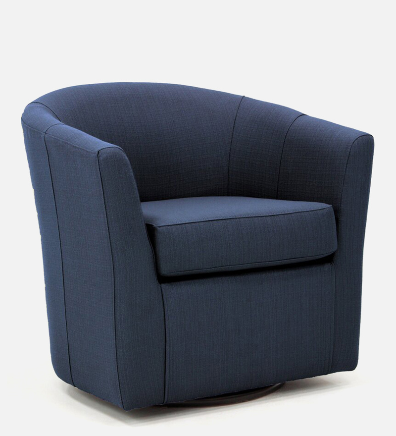 blue barrel swivel chair