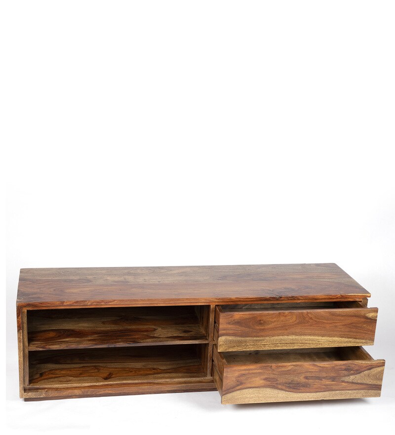 Buy Avina TV unit in Teak Finish by Ikiriya Online Modern TV Consoles