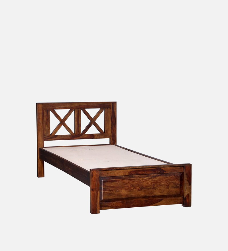 Buy Kryss Sheesham Wood Single Bed In Provincial Teak Finish By