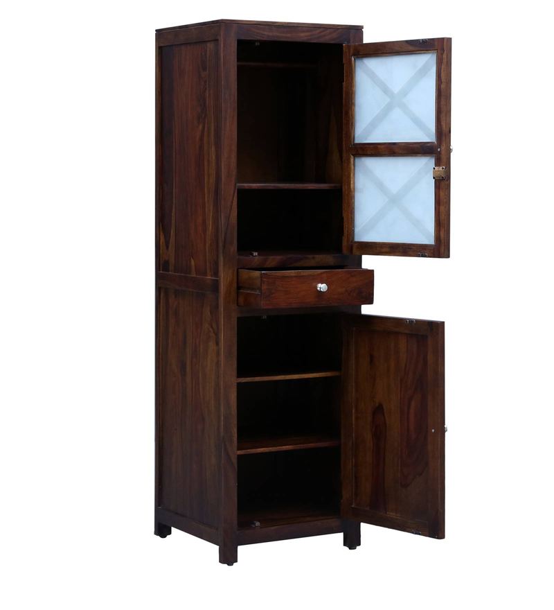 Buy Kryss Solid Wood 1 Door Wardrobe In Provincial Teak Finish By