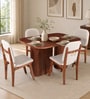 Krakow Acacia Wood 4 Seater Dining Set In Natural Glazed Finish