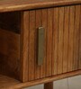 Kram Solid Wood Centre Table in Teak Finish with Sliding Storage