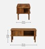 Kram Solid Wood Centre Table in Teak Finish with Sliding Storage