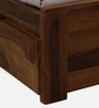 Kratu Sheesham Queen Size Bed In Provincial Teak Finish With Drawer Storage