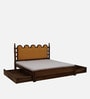 Kratu Sheesham Queen Size Bed In Provincial Teak Finish With Drawer Storage