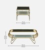 Krenz Metal Coffee Table In Brass Finish With Glass Top