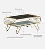 Krenz Metal Coffee Table In Brass Finish With Glass Top