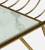 Krenz Metal Coffee Table In Brass Finish With Glass Top