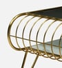 Krenz Metal Coffee Table In Brass Finish With Glass Top