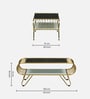 Krenz Metal Coffee Table In Brass Finish With Glass Top