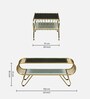 Krenz Metal Coffee Table In Brass Finish With Glass Top