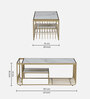 Krenz Metal Coffee Table In Brass Finish With Porcelain Top