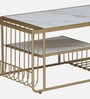 Krenz Metal Coffee Table In Brass Finish With Porcelain Top