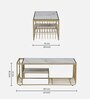 Krenz Metal Coffee Table In Brass Finish With Porcelain Top