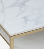 Krenz Metal Coffee Table In Brass Finish With Porcelain Top
