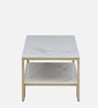 Krenz Metal Coffee Table In Brass Finish With Porcelain Top