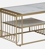 Krenz Metal Coffee Table In Brass Finish With Porcelain Top