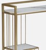Krenz Metal Console Table In Gold Finish With Porcelain Top
