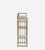 Krenz Metal Console Table In Gold Finish With Porcelain Top
