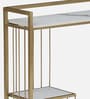 Krenz Metal Console Table In Gold Finish With Porcelain Top