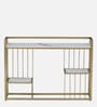 Krenz Metal Console Table In Gold Finish With Porcelain Top